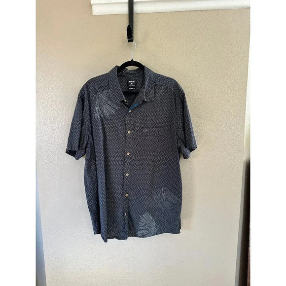 Hurley Men's Gray Button Down Shirt, gray short sleeve shirt,‎ button down skirt - Picture 1 of 7